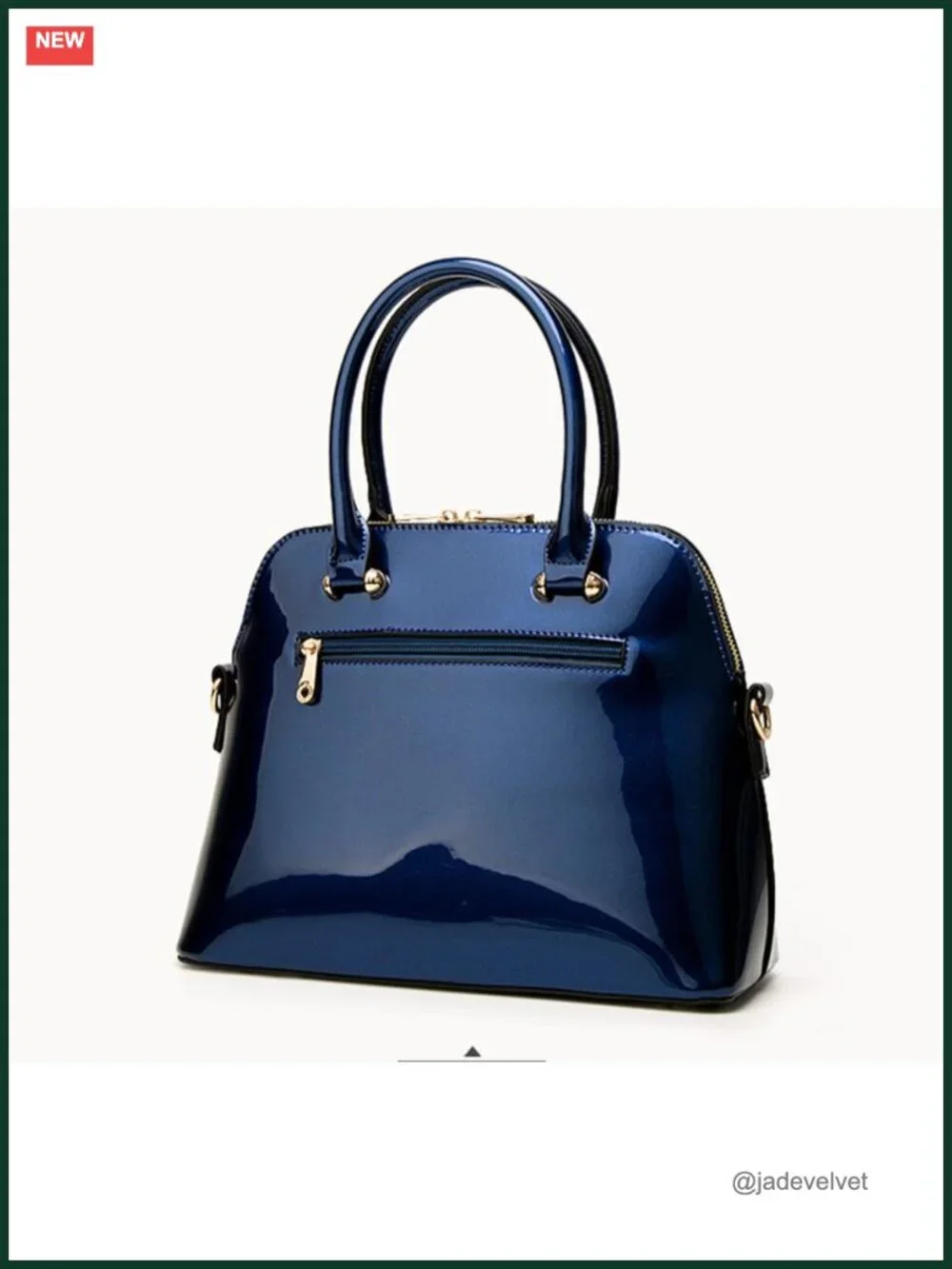 Patent Leather Dome Satchel Purse Zip-around Handbag Large Top-handle Shoulder